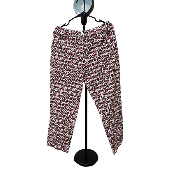 Talbots Womens Size 8 Stretch Ankle Pants With Butterfly Print - Picture 1 of 8